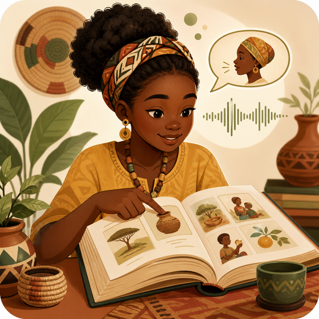 A learner exploring words in a living dictionary